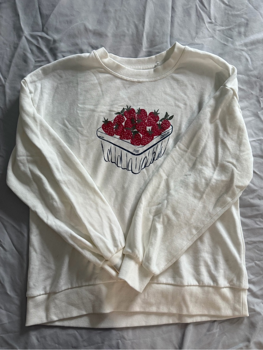 NWOT C&C California Cream Sweatshirt with Strawberry Logo Detail